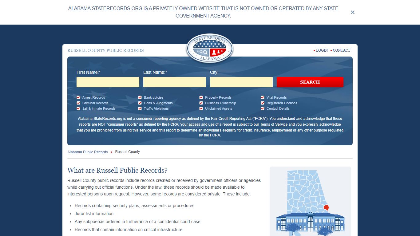 Russell County Arrest, Court, and Public Records | StateRecords.org